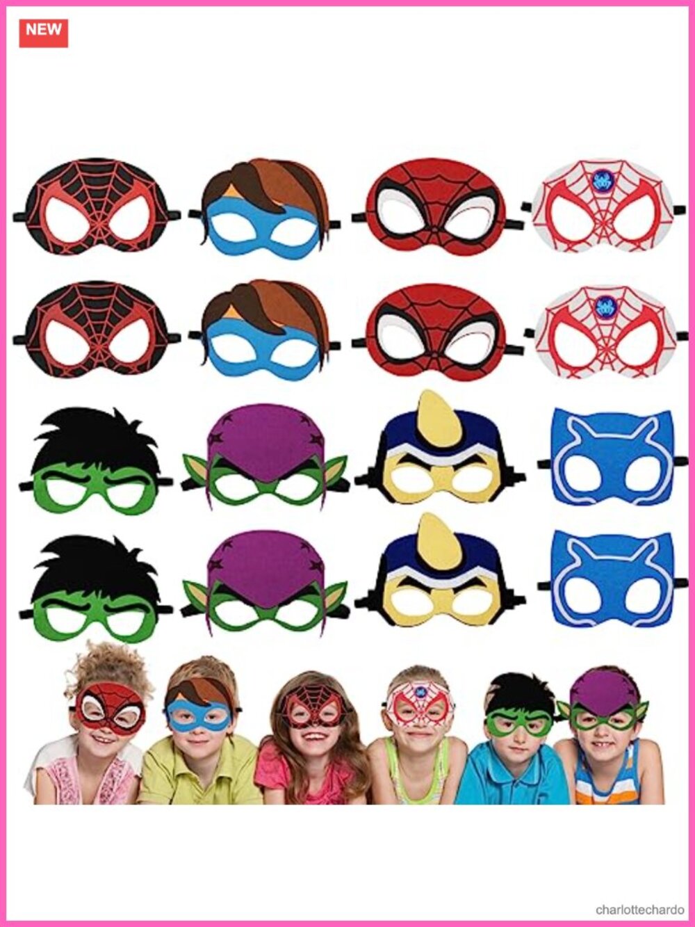 Kids Superhero Masks 16 Pack Dress Up Party Costume Pretend Play